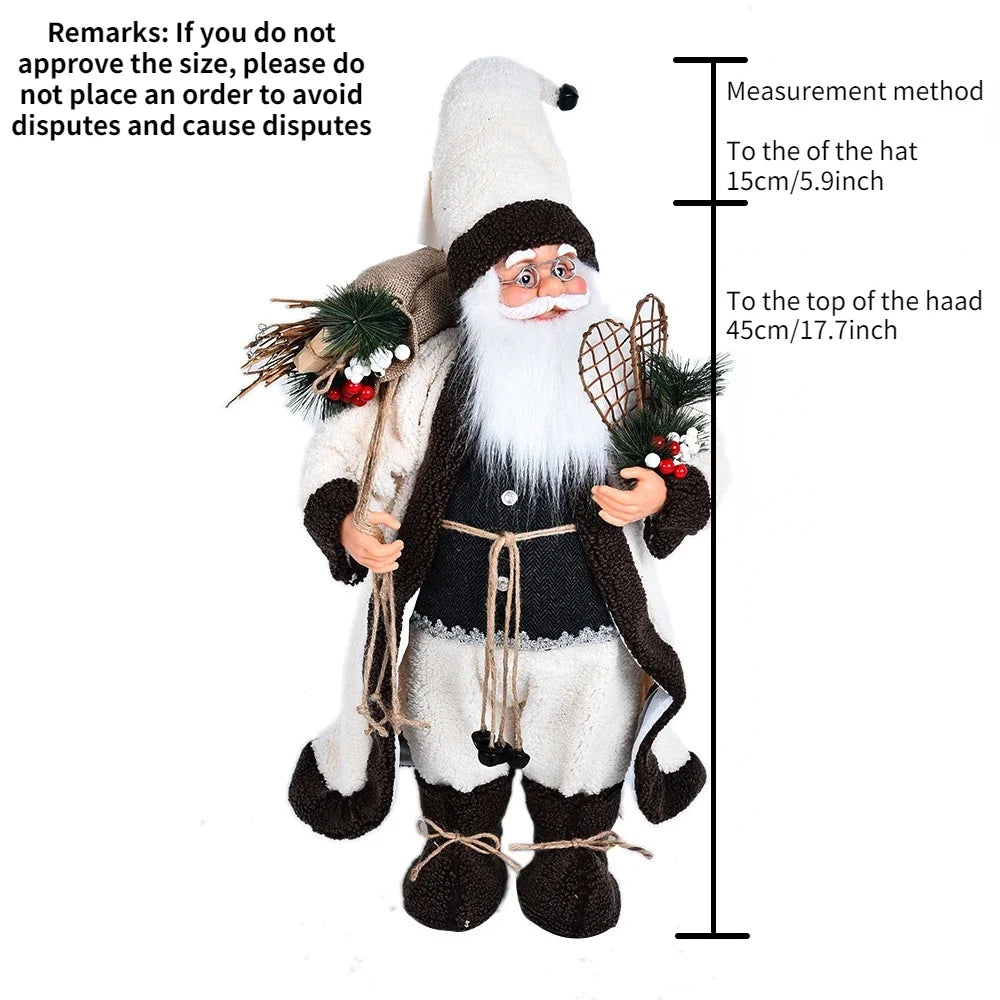 2024Large Santa Claus Merry Christmas Decorations for Home Happy New Year 2023 Santa Claus Doll Window Decorations Home gift acacuss