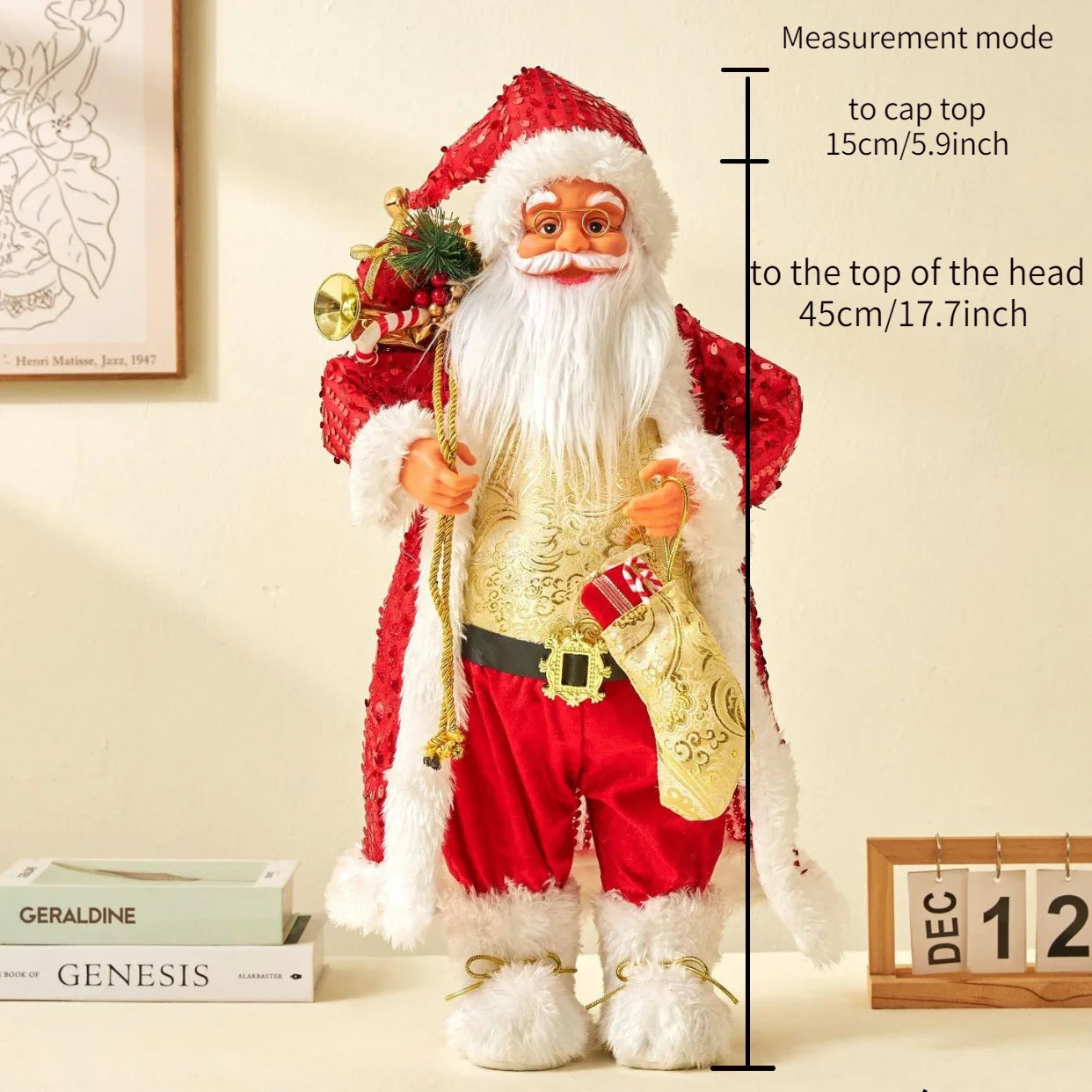 2024Large Santa Claus Merry Christmas Decorations for Home Happy New Year 2023 Santa Claus Doll Window Decorations Home gift acacuss