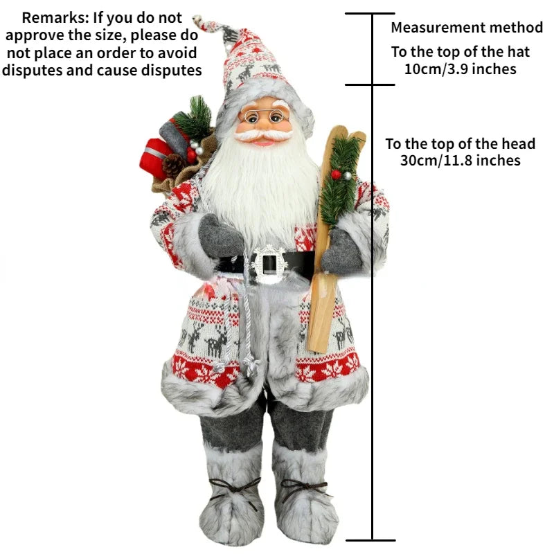 2024Large Santa Claus Merry Christmas Decorations for Home Happy New Year 2023 Santa Claus Doll Window Decorations Home gift acacuss