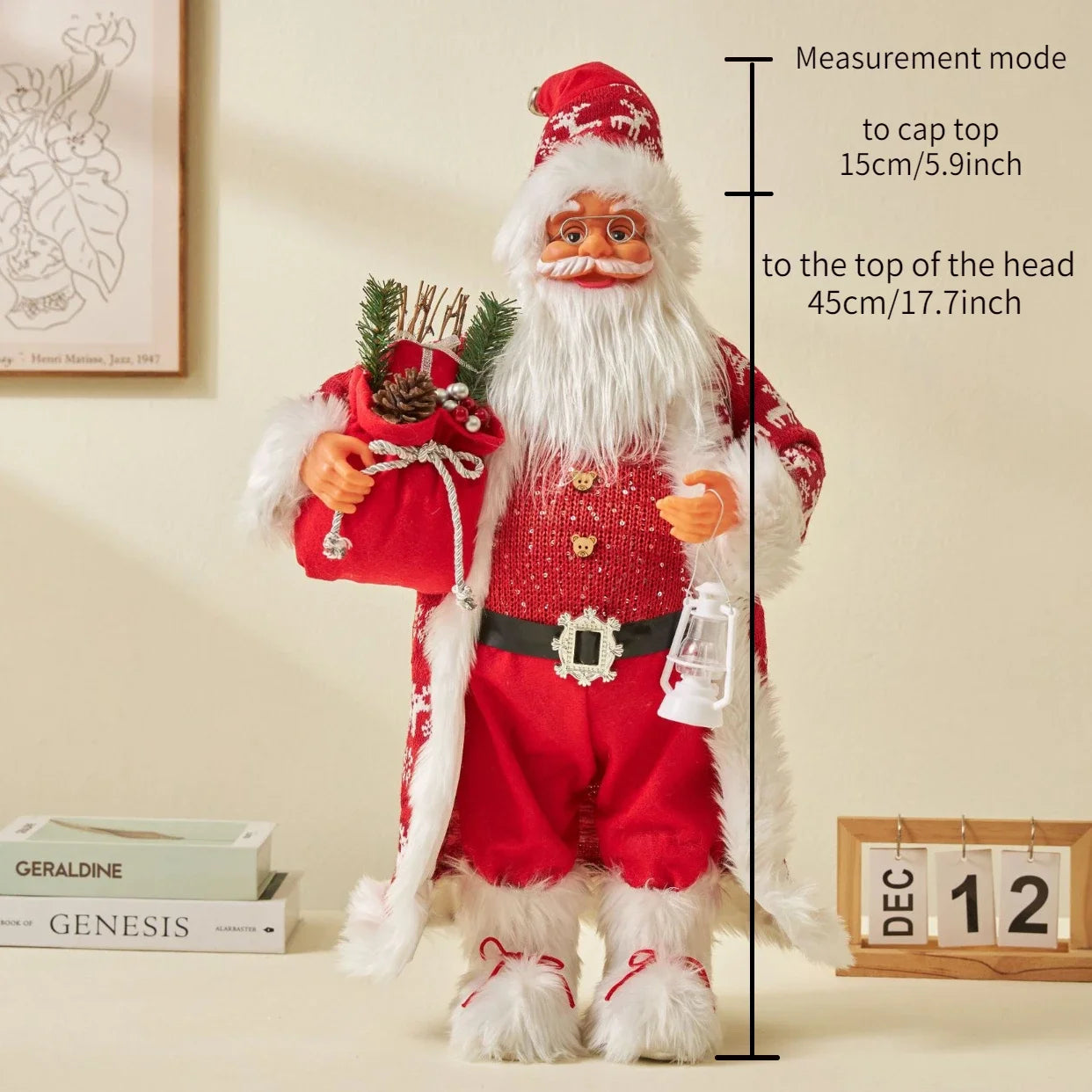 2024Large Santa Claus Merry Christmas Decorations for Home Happy New Year 2023 Santa Claus Doll Window Decorations Home gift acacuss