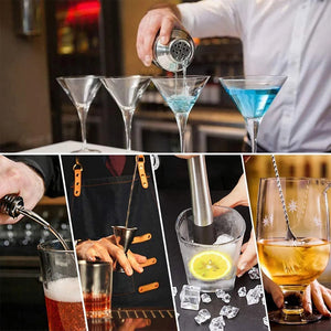 20Pcs/Set Rose Gold Bartender Kit,Cocktail Shaker Set With Rotating Acrylic Stand,For Mixed Drinks Martini Home Bar Kitchen Tool acacuss