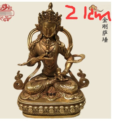 21CM Copper Statue Medicine Master Buddha Yellow God Wealth Green Tara Vajrasattva Great White Umbrella Cover Sun Tathaga acacuss