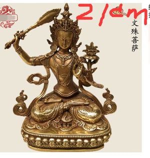 21CM Copper Statue Medicine Master Buddha Yellow God Wealth Green Tara Vajrasattva Great White Umbrella Cover Sun Tathaga acacuss
