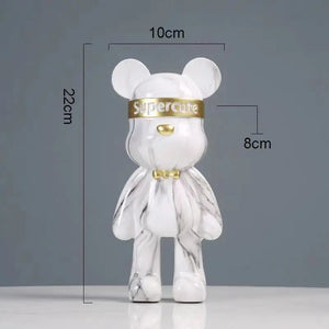 22cm Graffiti Bear Figurine Home Decoration Animal Statue Storage Shelf Modern Room Study Abstract  Table Decor Ornament acacuss