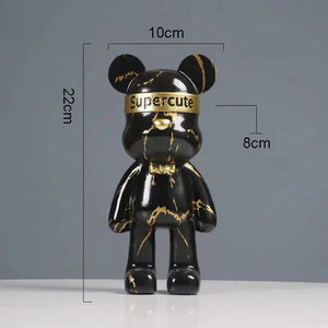22cm Graffiti Bear Figurine Home Decoration Animal Statue Storage Shelf Modern Room Study Abstract  Table Decor Ornament acacuss