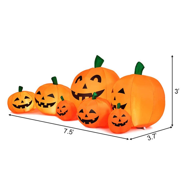 230cm 7pcs Inflatable Halloween Pumpkin Outdoor Garden Decoration Blowing Up Toys with LED Lights Christmas Gift Halloween Decor acacuss