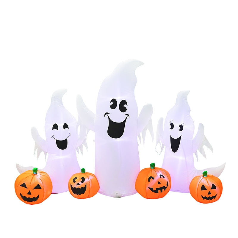 230cm 7pcs Inflatable Halloween Pumpkin Outdoor Garden Decoration Blowing Up Toys with LED Lights Christmas Gift Halloween Decor acacuss