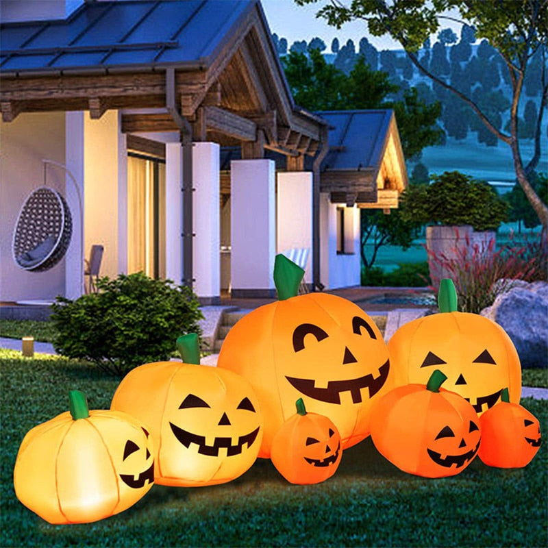 230cm 7pcs Inflatable Halloween Pumpkin Outdoor Garden Decoration Blowing Up Toys with LED Lights Christmas Gift Halloween Decor acacuss