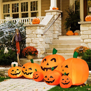 230cm 7pcs Inflatable Halloween Pumpkin Outdoor Garden Decoration Blowing Up Toys with LED Lights Christmas Gift Halloween Decor acacuss