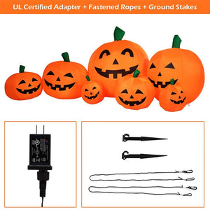230cm 7pcs Inflatable Halloween Pumpkin Outdoor Garden Decoration Blowing Up Toys with LED Lights Christmas Gift Halloween Decor acacuss