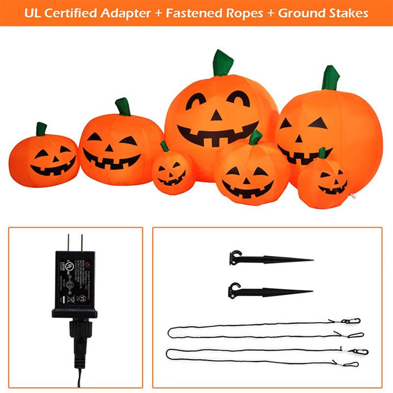 230cm 7pcs Inflatable Halloween Pumpkin Outdoor Garden Decoration Blowing Up Toys with LED Lights Christmas Gift Halloween Decor acacuss