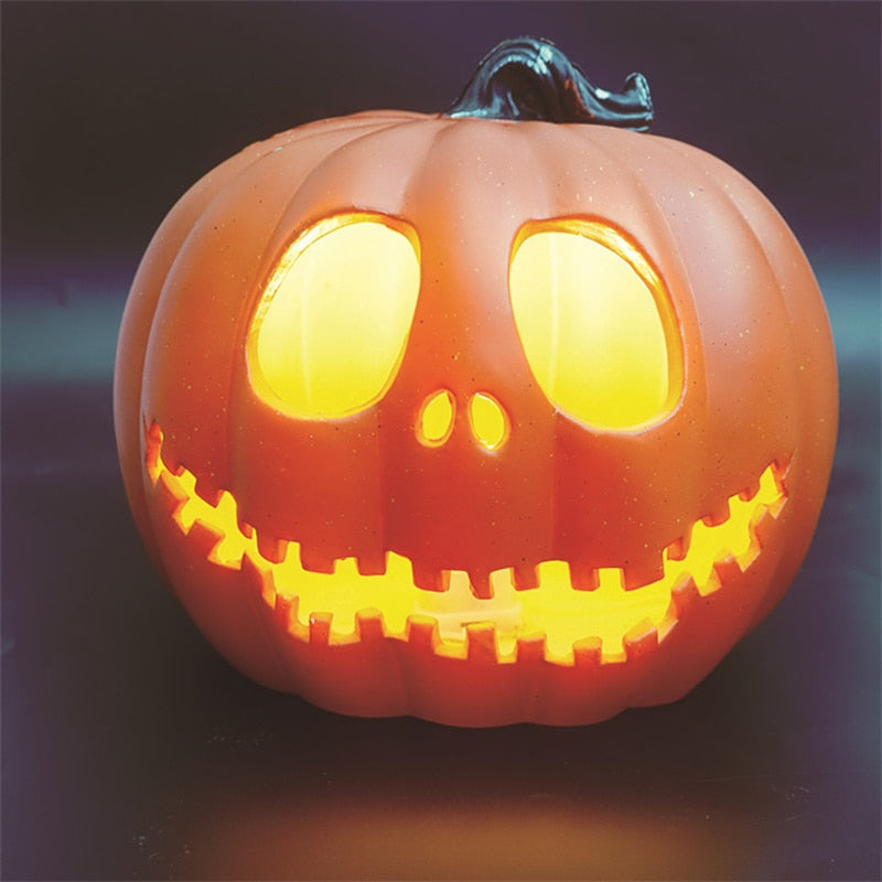 24*20cm Pumpkin Lantern Plastic Halloween Led Pumpkin Lamp Flashing Ghost Lighting Festival Park Indoor Garden Decoration New acacuss