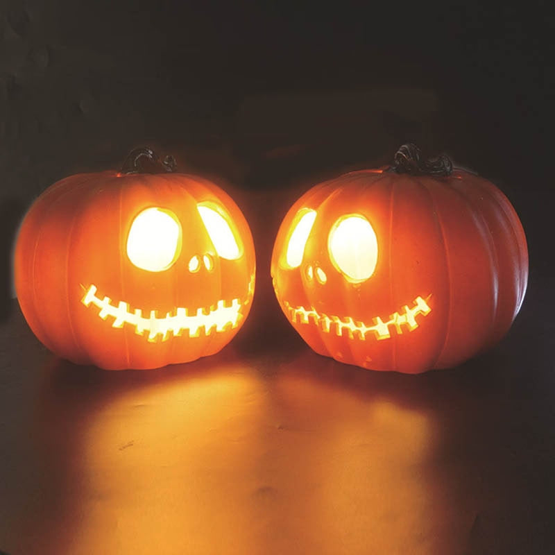 24*20cm Pumpkin Lantern Plastic Halloween Led Pumpkin Lamp Flashing Ghost Lighting Festival Park Indoor Garden Decoration New acacuss