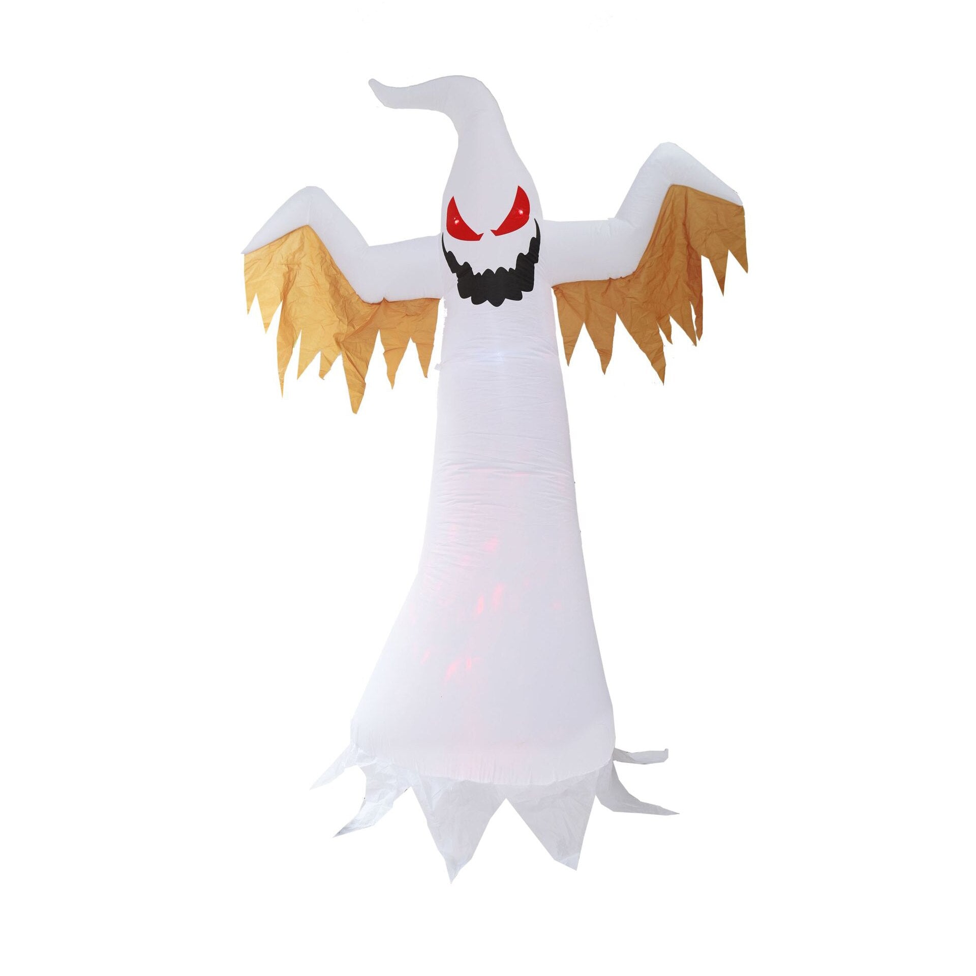 240cm Halloween Inflatable Ghost with Rotating Flame Light Horror Halloween Decoration for Home Outdoor Yard Glowing Ghost Props acacuss