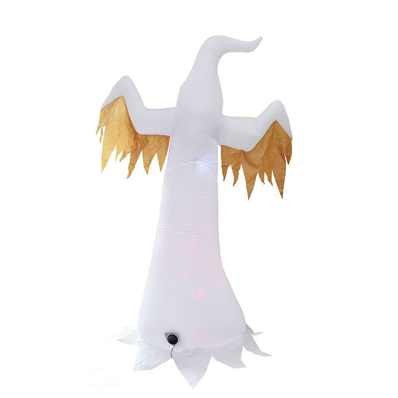 240cm Halloween Inflatable Outdoor Ghost With Kaleidoscope LED Lights Horror Scary Props Garden Yard Halloween Party Decoration acacuss