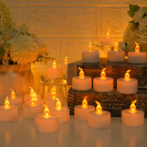 24Pcs Flickering  LED Candle Tealights No-Remote/Remote Control Candles Flameless With Battery For Wedding Home Christmas Decors acacuss