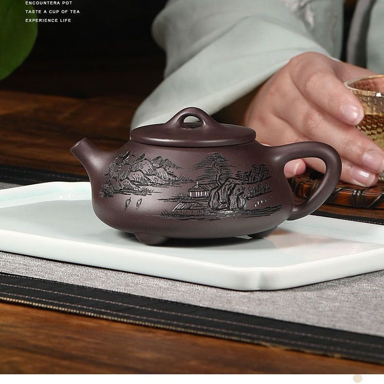 260ml Yixing Purple Clay Teapot Handmade  Filter Xishi Tea Pot Chinese Authentic Zisha Tea Set Kettle Customized Gifts acacuss