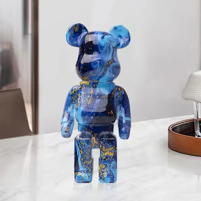 27cm Graffiti Bear Figurine Home Decoration Animal Statue Storage Money Jar Modern Room Sculpture Table Decor Art Ornament acacuss