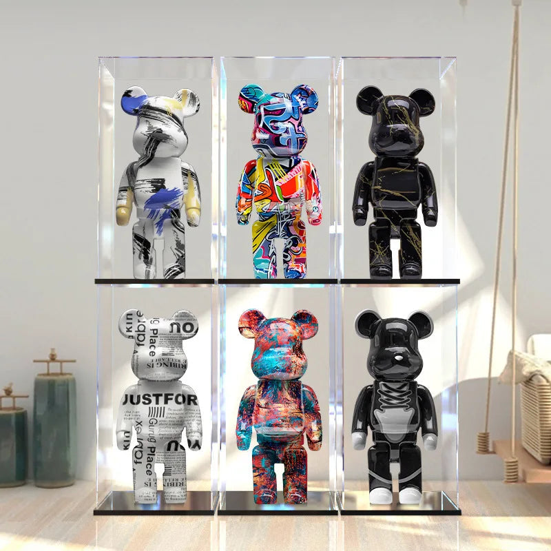 27cm Graffiti Bear Figurine Home Decoration Animal Statue Storage Money Jar Modern Room Sculpture Table Decor Art Ornament acacuss