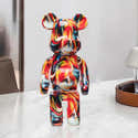 Statue De Chien En Résine Colorée Graffiti - Déco Moderne Pour Bureau Ou Salon - Dimensions 21 X 14 X 8 Cm - 1
