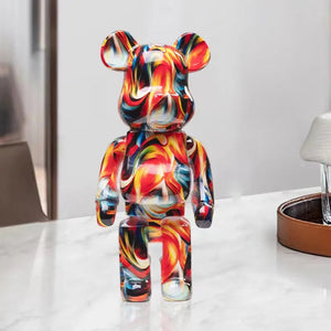 27cm Graffiti Bear Figurine Home Decoration Animal Statue Storage Money Jar Modern Room Sculpture Table Decor Art Ornament acacuss
