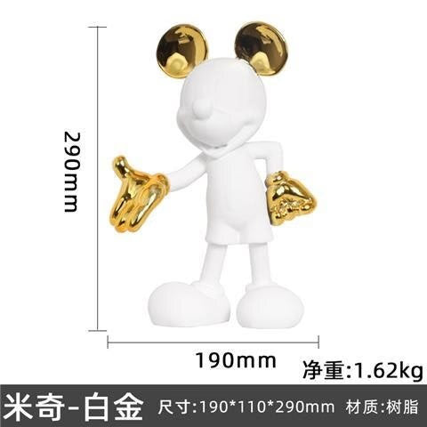 29/30cm Disney Mickey Mouse Figure Mickey Welcome Guests Children Toy Resin Model  Love Sitting Home Furnishing Halloween Gift acacuss