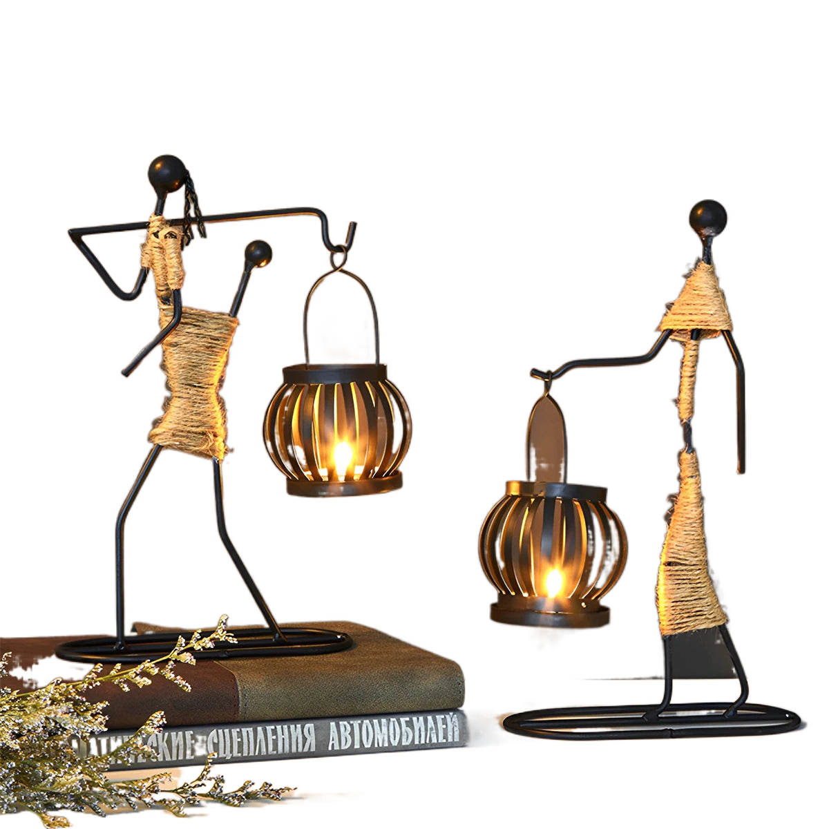 Creative Metal Candle Holder Iron Candlestick Abstract Character Sculpture Holders Music Bar Decorative Ornaments Home Decor acacuss