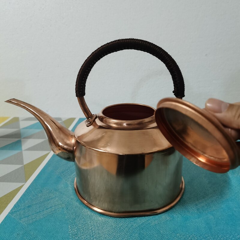 2L/3L Handmade Red Copper Teapot Tibetan Long Mouth Copper Kettle Boiling Water Kettle Kitchen Cold Kettle Pure Copper Tea Set acacuss