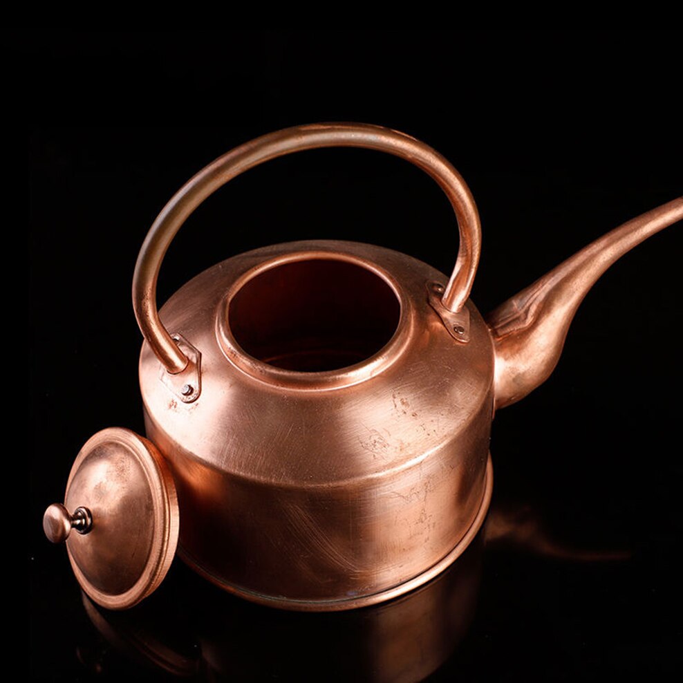 2L/3L Tibetan Long Mouth Copper Kettle Handmade Red Copper Teapot Boiling Water Kettle Tea Infuser Pure Copper Tea Set acacuss