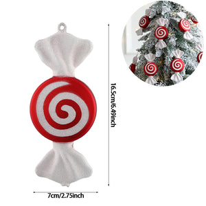 2Pcs Christmas Decoration Large Candy Cane DIY Xmas Tree Hanging Pendant Home Christmas Party Favors New Year Gift 2024 Navidad acacuss