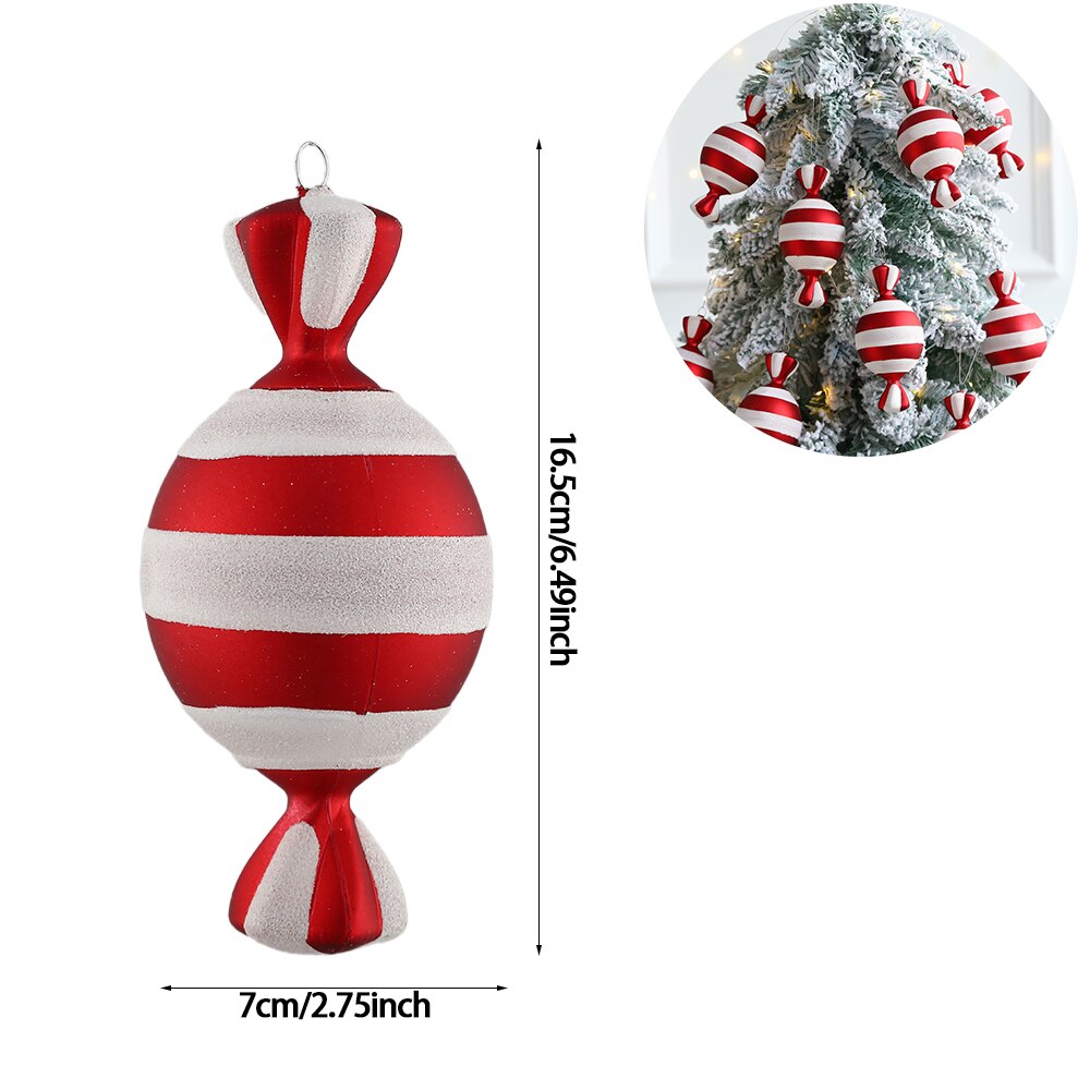 2Pcs Christmas Decoration Large Candy Cane DIY Xmas Tree Hanging Pendant Home Christmas Party Favors New Year Gift 2024 Navidad acacuss