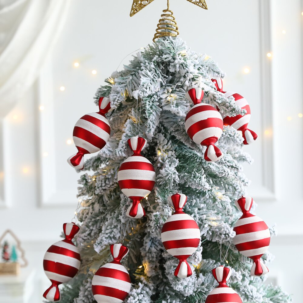 2Pcs Christmas Decoration Large Candy Cane DIY Xmas Tree Hanging Pendant Home Christmas Party Favors New Year Gift 2024 Navidad acacuss