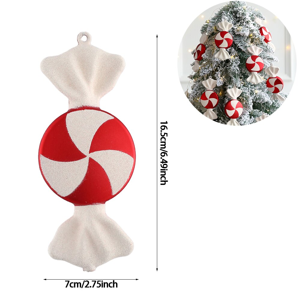 2Pcs Christmas Decoration Large Candy Cane DIY Xmas Tree Hanging Pendant Home Christmas Party Favors New Year Gift 2024 Navidad acacuss