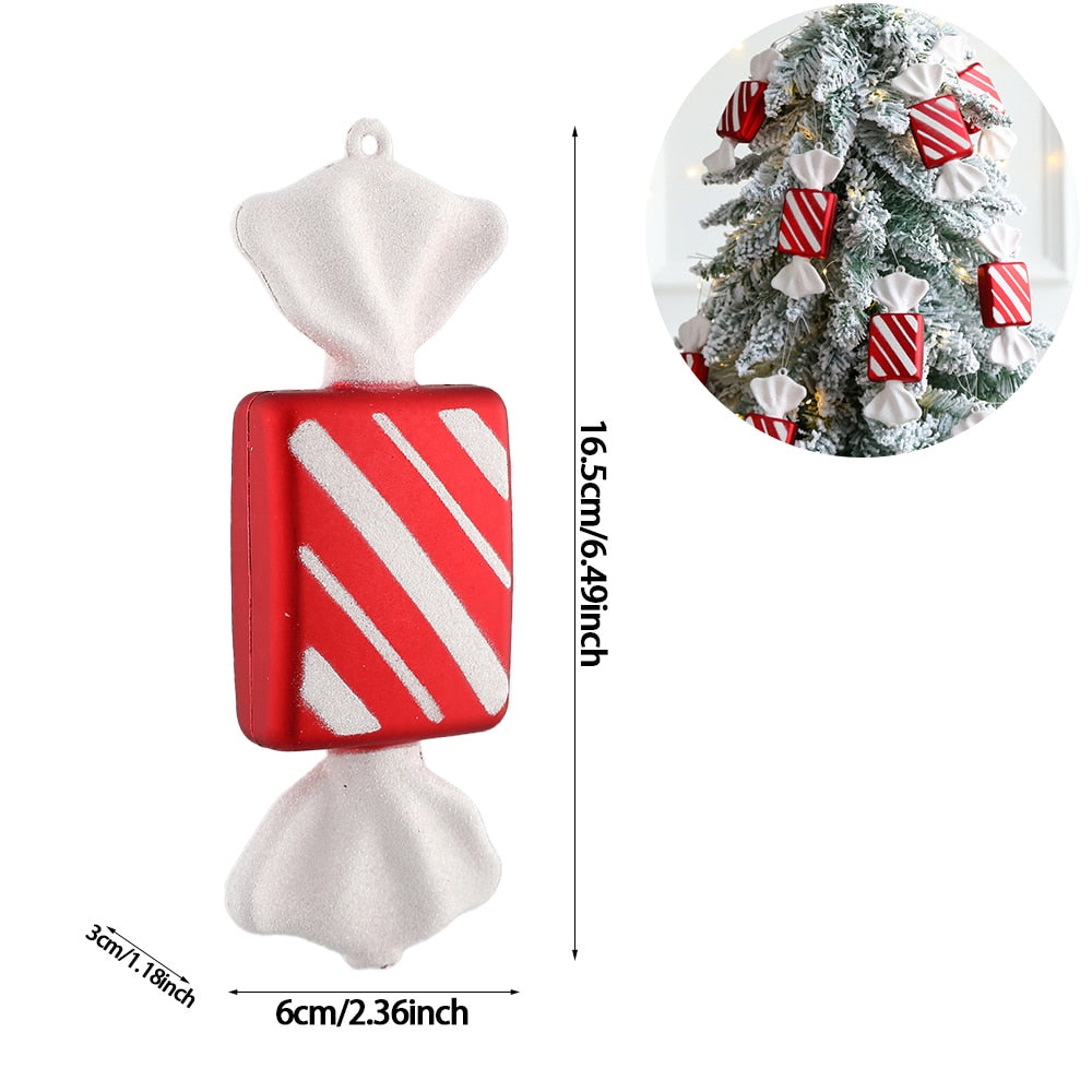 2Pcs Christmas Decoration Large Candy Cane DIY Xmas Tree Hanging Pendant Home Christmas Party Favors New Year Gift 2024 Navidad acacuss