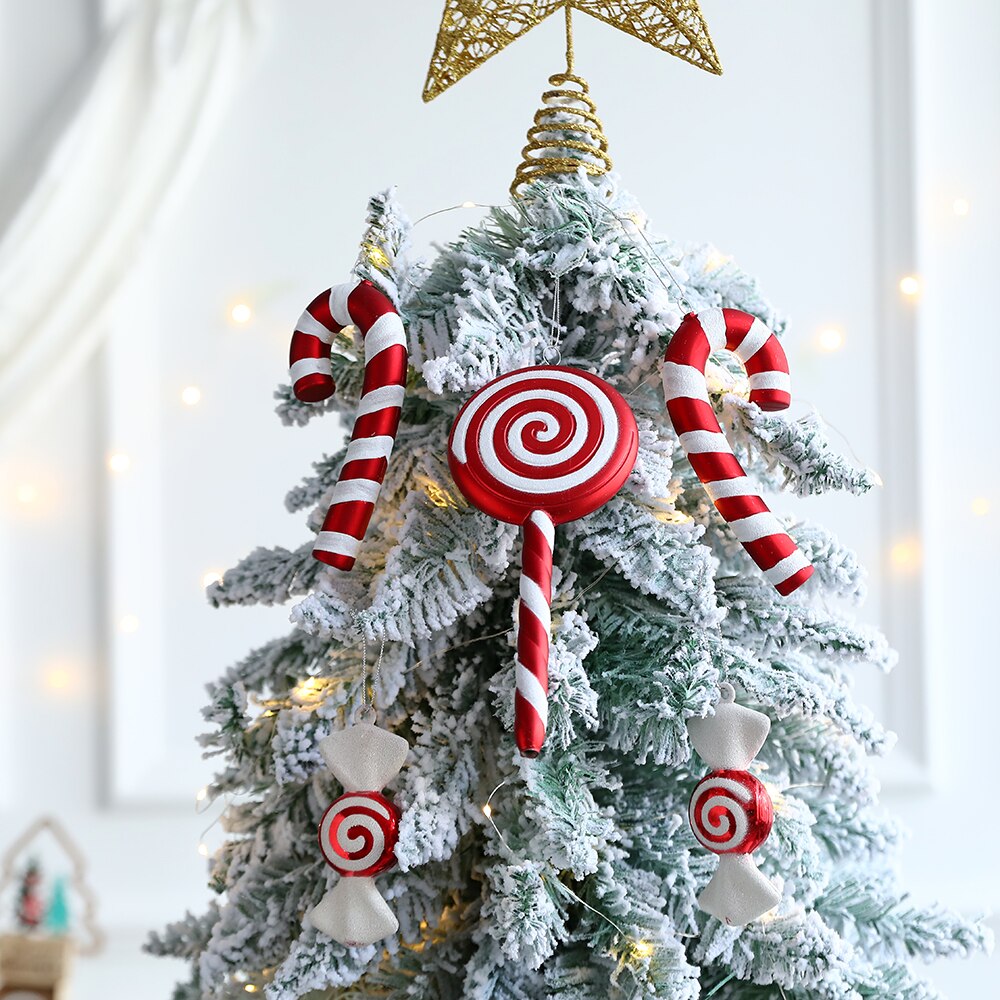 2Pcs Christmas Decoration Large Candy Cane DIY Xmas Tree Hanging Pendant Home Christmas Party Favors New Year Gift 2024 Navidad acacuss