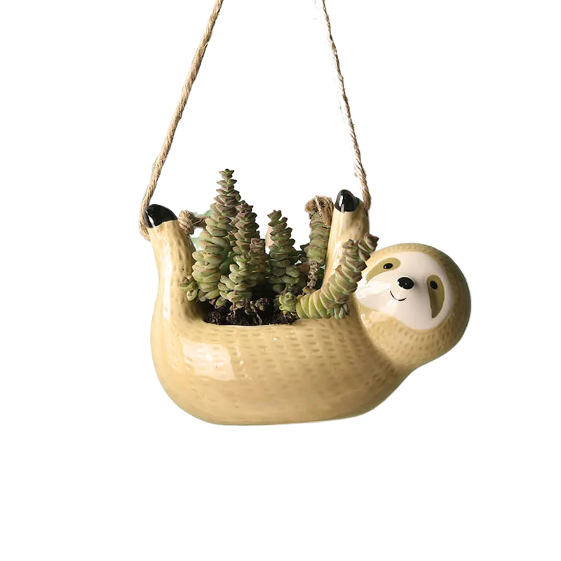 1Pcs Ceramic Hanging Plant Pots Scindapsus Chlorophytum Hanging Flower Basket Flower Pot Cartoons Animal Vase Garden Decoration acacuss