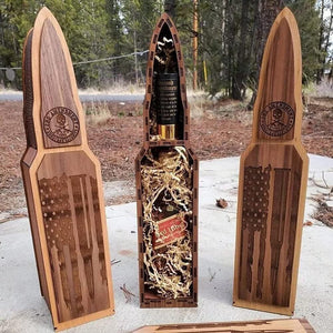 2nd Amendment Whiskey holder bullet flag wine holder Wooden flag box gun lover decor acacuss