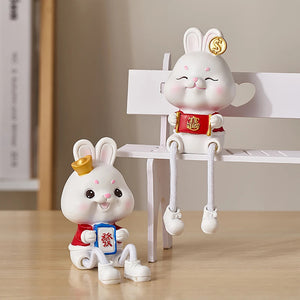 2pcs Aesthetic Home Decoration Accessories Hanging Feet Lucky Cat Figurines Living Room Porch TV Cabinet Decor Lovely Cat Decor acacuss