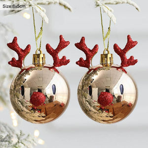 2pcs Elk Christmas Balls Ornaments Xmas Tree Hanging Bauble Pendant  Christmas Decorations for Home New Year Party Navidad 2022 acacuss