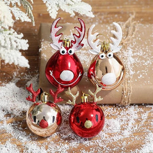 2pcs Elk Christmas Balls Ornaments Xmas Tree Hanging Bauble Pendant  Christmas Decorations for Home New Year Party Navidad 2022 acacuss
