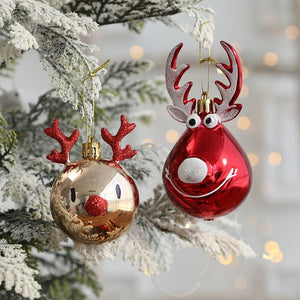 2pcs Elk Christmas Balls Ornaments Xmas Tree Hanging Bauble Pendant  Christmas Decorations for Home New Year Party Navidad 2022 acacuss