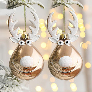 2pcs Elk Christmas Balls Ornaments Xmas Tree Hanging Bauble Pendant  Christmas Decorations for Home New Year Party Navidad 2022 acacuss