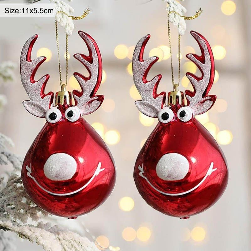 2pcs Elk Christmas Balls Ornaments Xmas Tree Hanging Bauble Pendant  Christmas Decorations for Home New Year Party Navidad 2022 acacuss