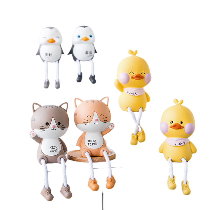 2pcs Resin Doll Ornament Cute Room Decoration Miniatures Nordic Home Decoration Accessories Indoor Figurines Children's Gifts acacuss