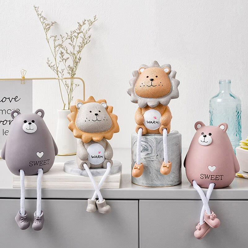 2pcs Resin Doll Ornament Cute Room Decoration Miniatures Nordic Home Decoration Accessories Indoor Figurines Children's Gifts acacuss