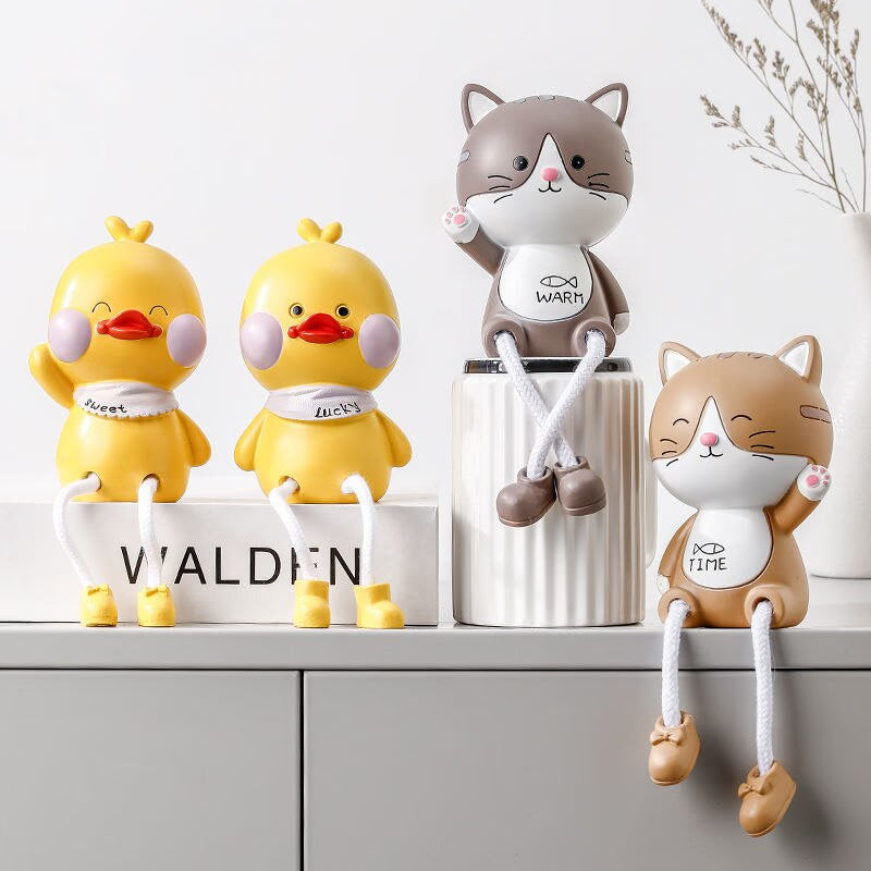 2pcs Resin Doll Ornament Cute Room Decoration Miniatures Nordic Home Decoration Accessories Indoor Figurines Children's Gifts acacuss