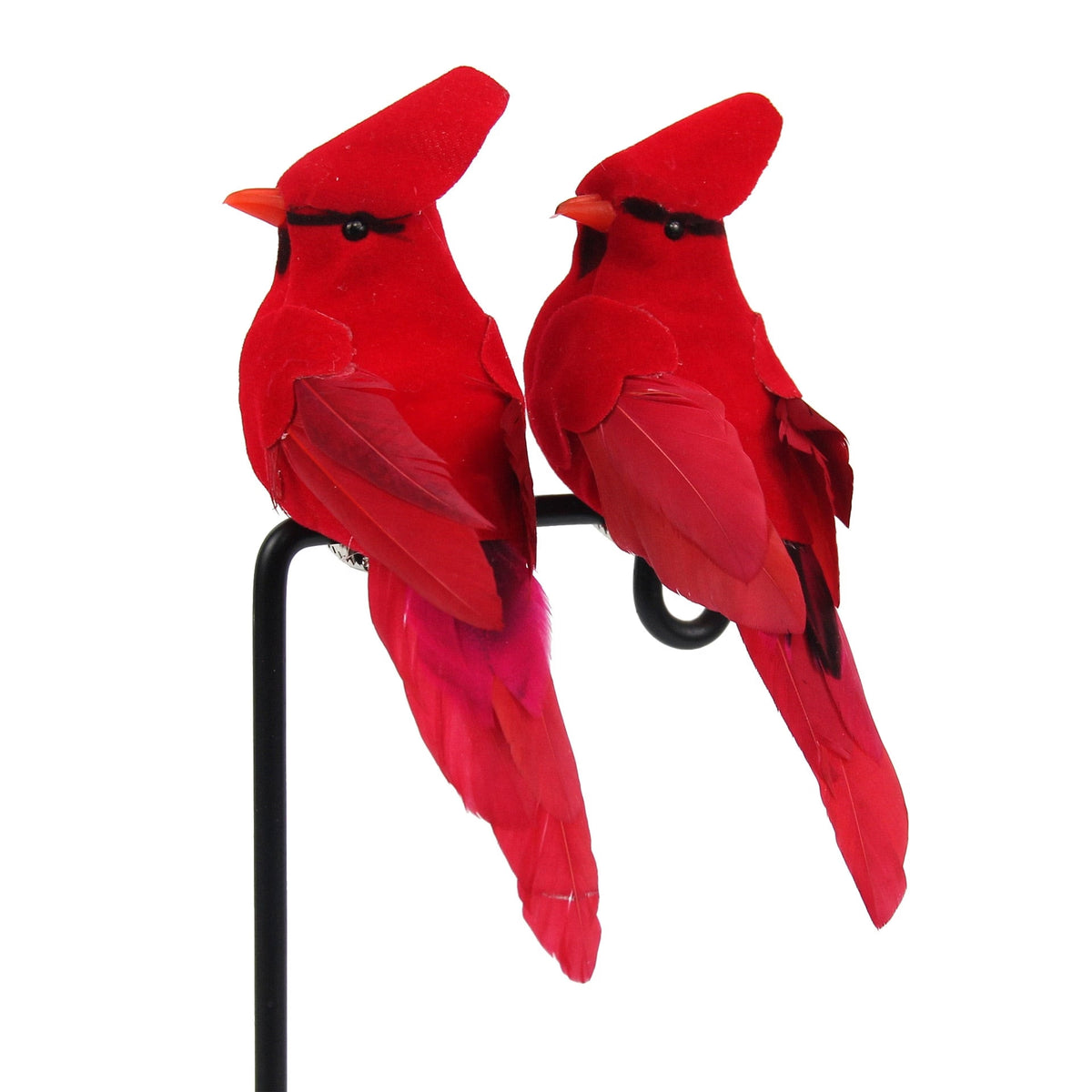 2pcs Simulation Feather Birds with Clips for Garden Lawn Tree Decor Handicraft Red Birds Figurines Christmas Home Decoration acacuss