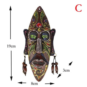 2pcs Zakka 3D Creative Resin Crafts Retro Decoration Gift African Masks For Home Sitting Room Bar Wall Hanging Decoration Metope acacuss