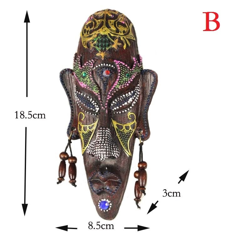 2pcs Zakka 3D Creative Resin Crafts Retro Decoration Gift African Masks For Home Sitting Room Bar Wall Hanging Decoration Metope acacuss