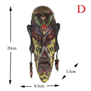 2pcs Zakka 3D Creative Resin Crafts Retro Decoration Gift African Masks For Home Sitting Room Bar Wall Hanging Decoration Metope acacuss